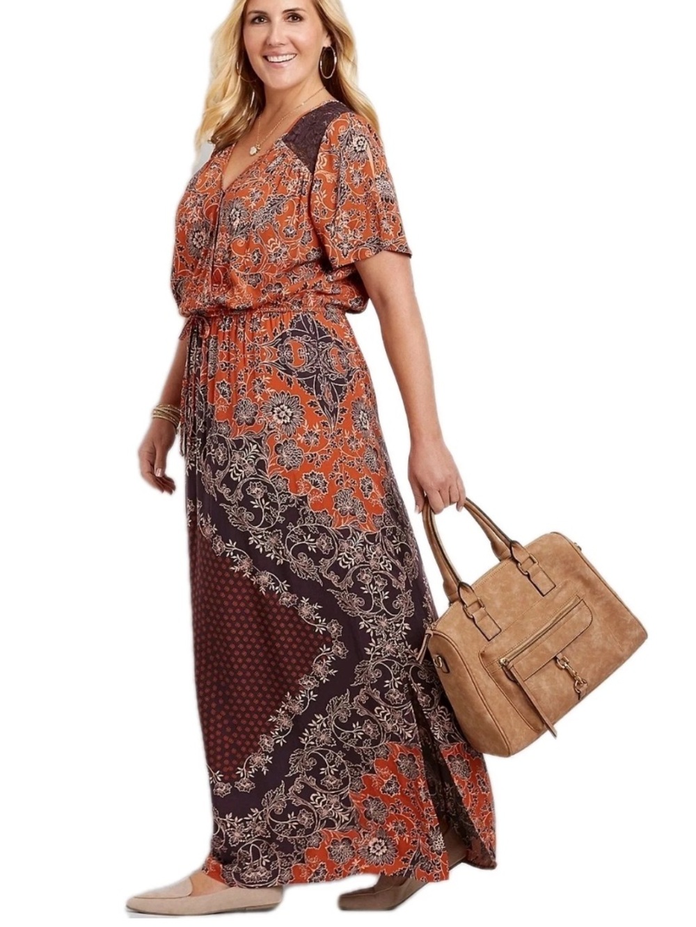 Maurices 🍂🍁🍂🍁 Medallion Print Maxi Dress - XL